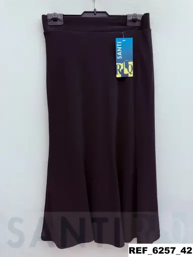 [625700] falda diez godet punto liso