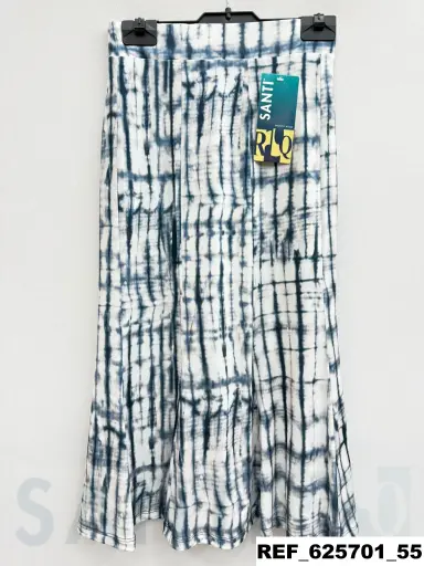 [625701] falda diez godet punto estampada