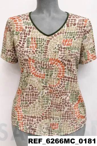 [626601] camiseta sin costadillo estampada M/C