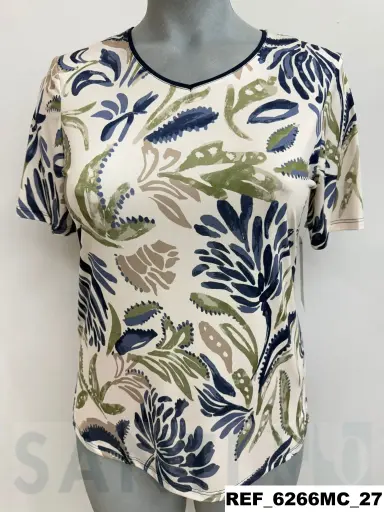 [626601] camiseta sin costadillo estampada M/C