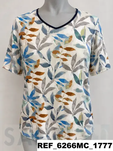 [626601] camiseta sin costadillo estampada M/C