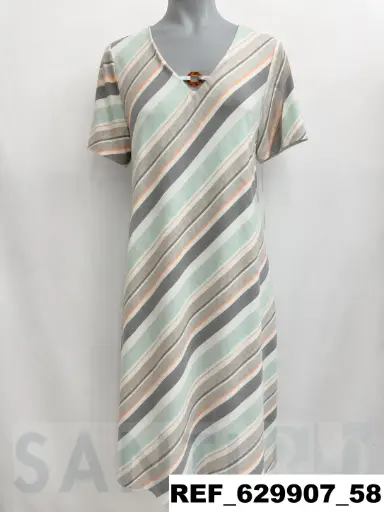 [629907] vestido punto octagono escote
