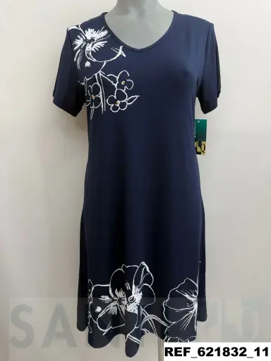 [621832] vestido viscosa flores bajo