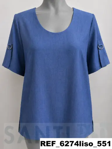 [627401] blusa piquetas manga lisa