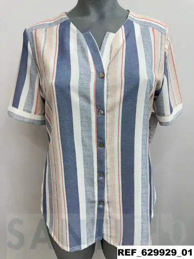 [629929] camisa raya cuello panadera