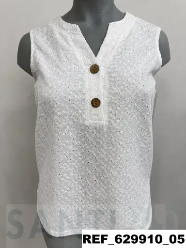 [629910] top bordado suizo dos botones