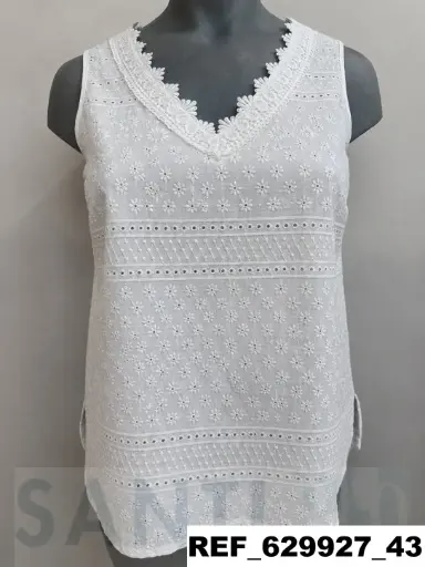 [629927] top bordado escote guipur