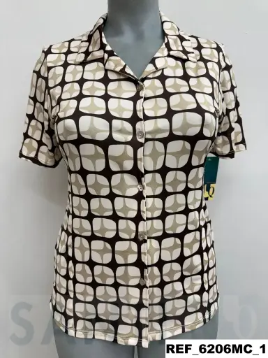 [620603] blusa punto estampada M/C