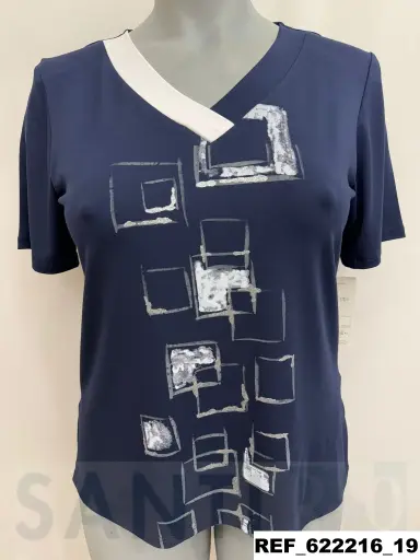 [622216] camiseta c/pico bicolor