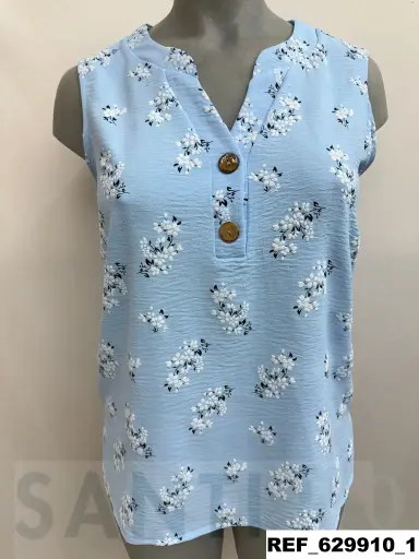 [62991001] top flocado dos botones
