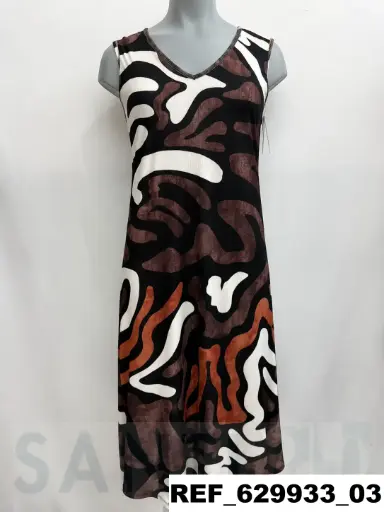 [629933] vestido tirantes canalé