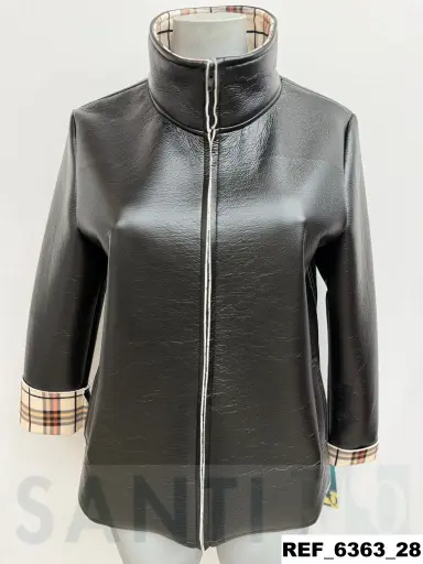 [636300] chaqueta polipiel cuadros