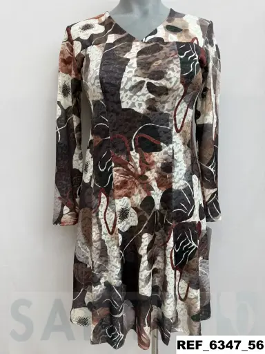 [634700] vestido godet escote pico