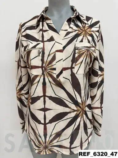 [632000] blusa dos bolsillos cremallera