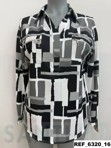 [632000] blusa dos bolsillos cremallera