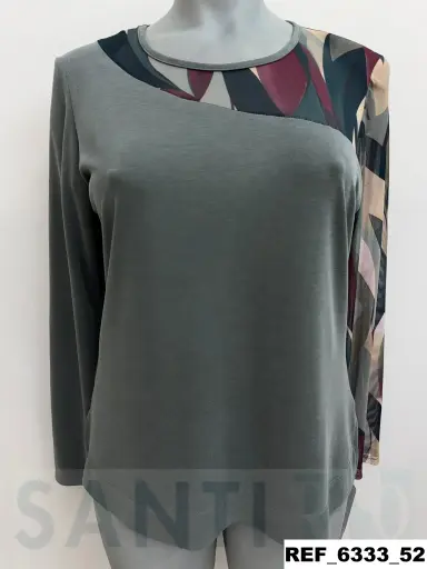 [633300] camiseta tul asimetrica