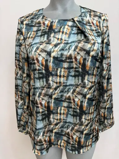 [634300] blusa pliegue escote