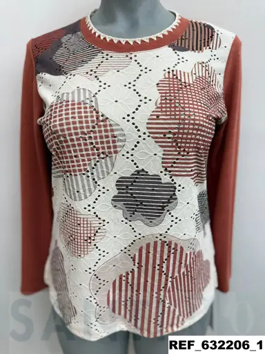 [632206] camiseta cuello chinilla